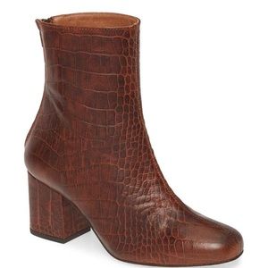 Free people cecile croc embossed bootie